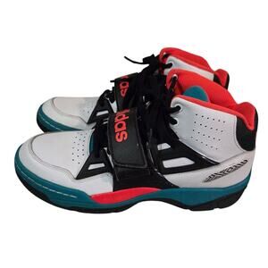 Adidas Mutombo TR Mens 10  Block White Basketball Shoes Teal Orange
